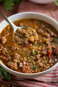 Spicy Sausage and Lentil Soup