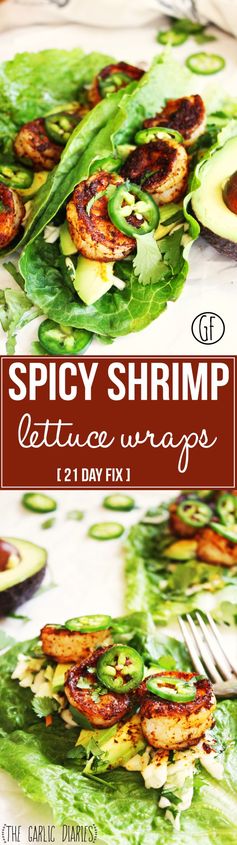 Spicy Shrimp and Avocado Lettuce Wraps [21 Day Fix]