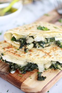 Spinach Artichoke and Brie Crepes with Sweet Honey Sauce