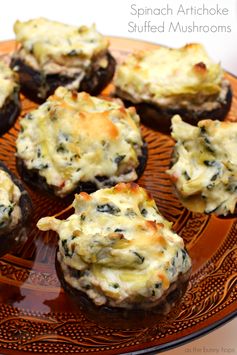 Spinach Artichoke Stuffed Mushrooms