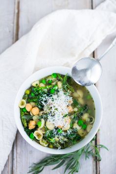 Spring Vegetable and Chickpea Minestrone- (serves 8