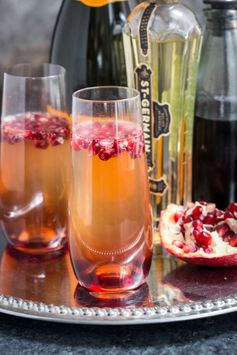 St. Germain and Pomegranate Champagne Cocktail