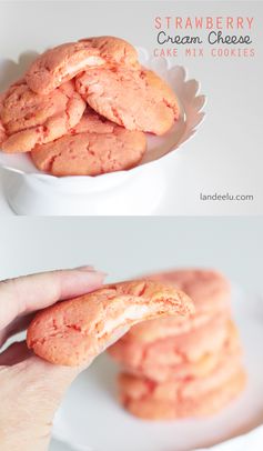 Strawberry Cream Cheese Cake Mix Cookies