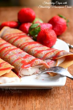 Strawberry Crepes with Strawberry Mascarpone Cream