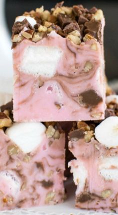 Strawberry Rocky Road Fudge