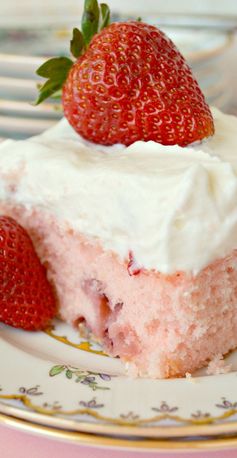 Strawberry Sheet Cake with Lemon Frosting