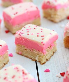 Sugar Cookie Bars with a White Chocolate Topping