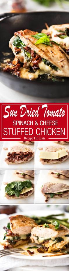 Sun Dried Tomato, Spinach & Cheese Stuffed Chicken Breast