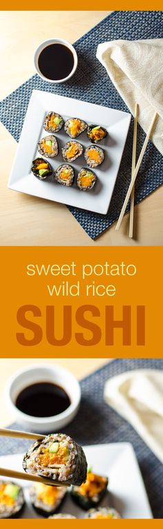 Sweet Potato Sushi Rolls with wild rice and cinnamon