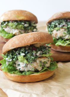 Thai Chicken Burgers with Coriander Slaw