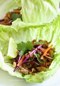 Thai Chicken Peanut Lettuce Tacos