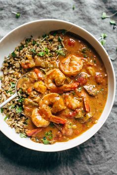 The Best Spicy Weekend Gumbo + Brown Rice