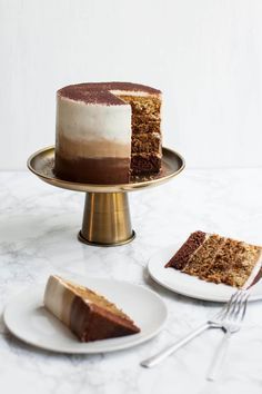 Tiramisu Layer Cake with Ombre Mascarpone Frosting