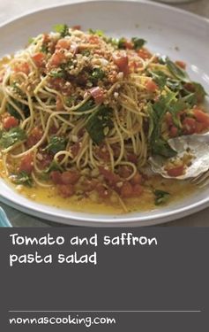 Tomato and saffron pasta salad