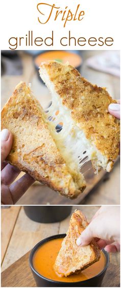 Triple grilled cheese