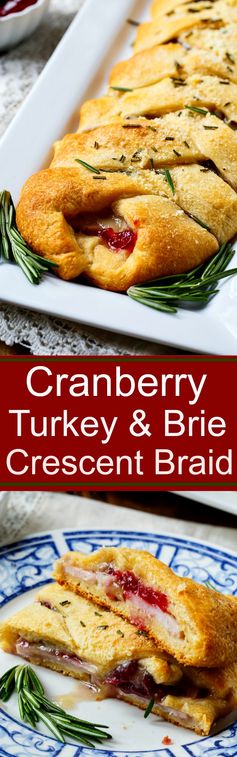 Turkey, Cranberry, and Brie Crescent Braid