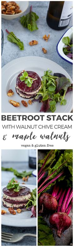 Vegan Beetroot Napoleons with Walnut Chive Cream