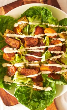 Vegan Caesar Salad with Smoky Tempeh