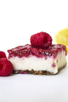 Vegan Lemon Raspberry No-Bake Bars