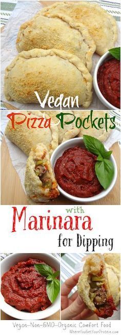Vegan Pizza Pockets with Marinara Sauce