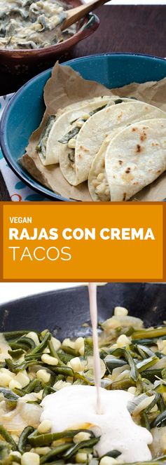 Vegan Rajas con Crema Tacos