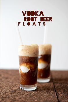 Vodka Root Beer Floats (with coconut ice cream