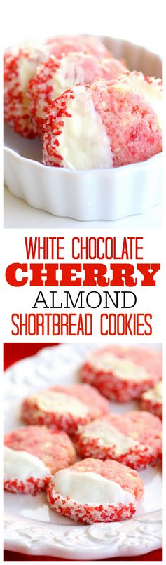 White Chocolate Cherry Almond Shortbread Cookies