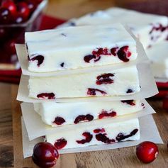 White Chocolate Cranberry Fudge