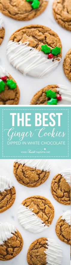 White Chocolate Dipped Gingerdoodles