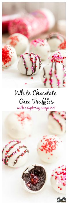 White Chocolate Oreo Truffles with Raspberry Surprise