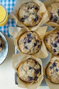 100% Whole Wheat Blueberry Muffins