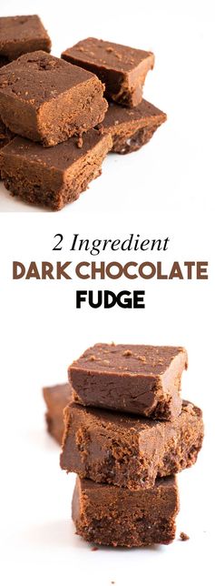 2 Ingredient Dark Chocolate Fudge