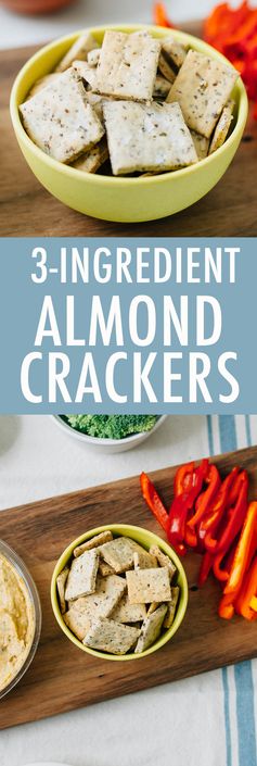 3 Ingredient Homemade Almond Crackers