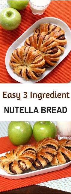 3 Ingredient Nutella Striped Bread - A Great Looking Snack