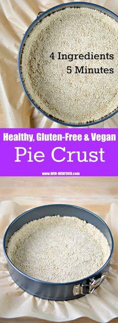 4-Ingredient, 5-Minute, Healthy, Gluten-Free & Vegan Pie Crust