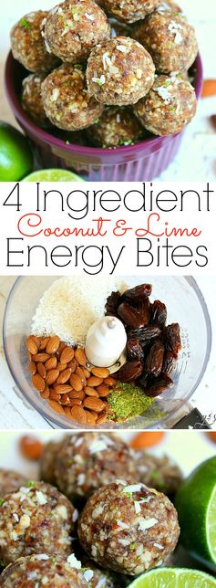 4 Ingredient Coconut Lime Energy Bites