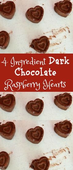 4 Ingredient Dark Chocolate Raspberry Hearts