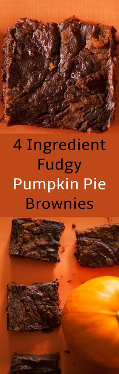 4 Ingredient Fudgy Pumpkin Pie Brownies