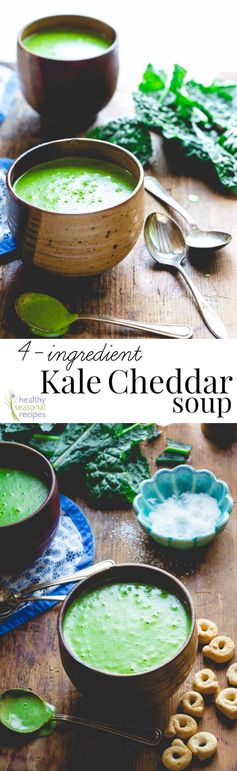 4 ingredient kale cheddar soup