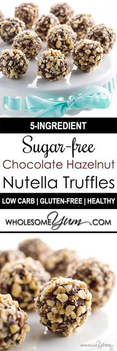 5-Ingredient Sugar-free Chocolate Nutella Truffles (Low Carb, Gluten-free