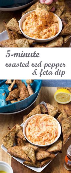 5-minute roasted red pepper and feta dip