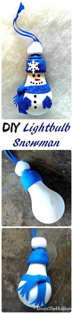 Adorable Light Bulb Snowman Ornament