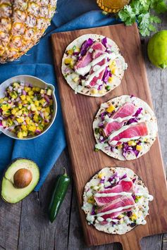 Ahi Tuna Tacos with Chunky Pineapple Salsa