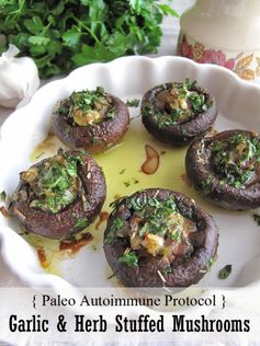 AIP / Garlic and Herb Stuffed Mushrooms - French Paleo Appetizer