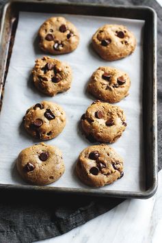 Almond Butter Chocolate Chip Protein Cookies