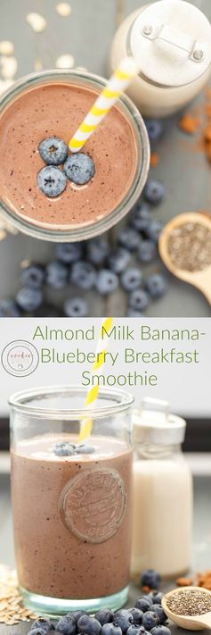 Almond Milk Banana-Blueberry Breakfast Smoothie