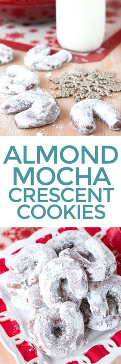 Almond Mocha Crescent Cookies