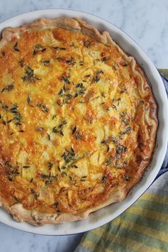 Apple and Cheddar Quiche with Olive Oil and Thyme Crust