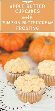 Apple Butter Cupcakes with Pumpkin Buttercream Frosting