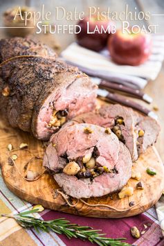 Apple Date Pistachios Stuffed Lamb Roast